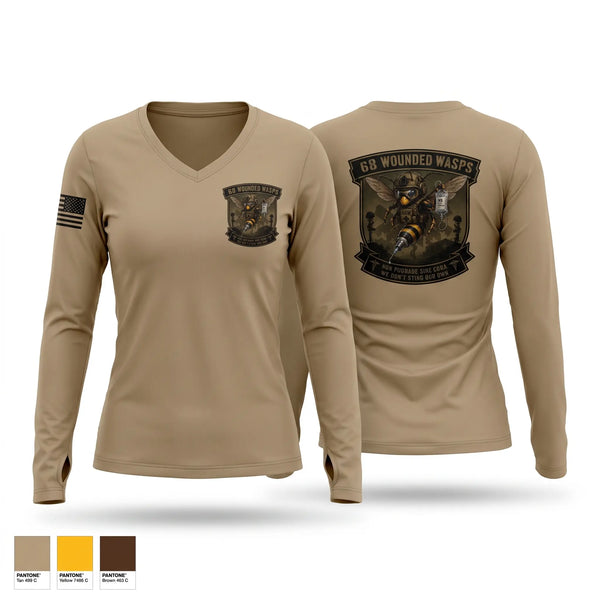 Womens Long Sleeve Vneck Shirt, 228, Army, Teamtime, Team time, sublimation, custom sports apparel, team uniforms, spirit wear, spiritwear, sports uniforms, custom shirts, team store, custom team store, fundraiser sports, apparel fundraiser