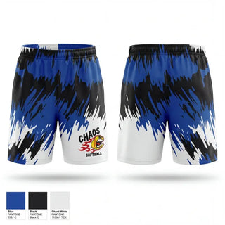 Athletic Shorts With Pockets, Chaos, Softball, Teamtime, Team time, sublimation, custom sports apparel, team uniforms, spirit wear, spiritwear, sports uniforms, custom shirts, team store, custom team store, fundraiser sports, apparel fundraiser