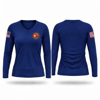Womens Long Sleeve Vneck Shirt, Fayette County EMS District, EMS/EMT, Teamtime, Team time, sublimation, custom sports apparel, team uniforms, spirit wear, spiritwear, sports uniforms, custom shirts, team store, custom team store, fundraiser sports, apparel fundraiser
