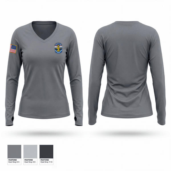 Womens Long Sleeve Vneck Shirt, Chaplain, Police, Teamtime, Team time, sublimation, custom sports apparel, team uniforms, spirit wear, spiritwear, sports uniforms, custom shirts, team store, custom team store, fundraiser sports, apparel fundraiser
