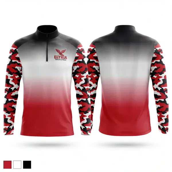 Quarter Zip Jacket, Elyria High School Track & Field, Track & Field, Teamtime, Team time, sublimation, custom sports apparel, team uniforms, spirit wear, spiritwear, sports uniforms, custom shirts, team store, custom team store, fundraiser sports, apparel fundraiser