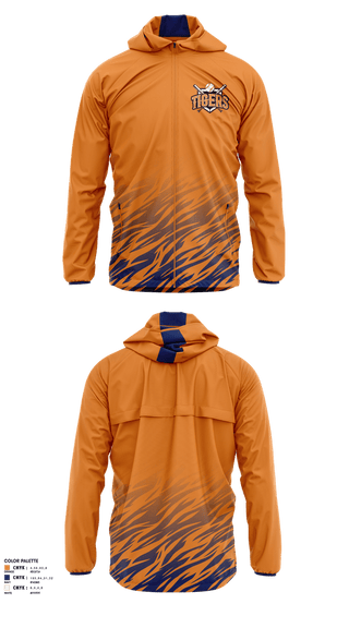 Windbreaker, Malone Tigers, Baseball, Teamtime, Team time, sublimation, custom sports apparel, team uniforms, spirit wear, spiritwear, sports uniforms, custom shirts, team store, custom team store, fundraiser sports, apparel fundraiser