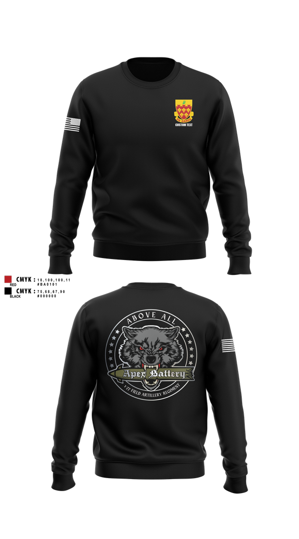 Crew Neck Sweatshirt, Alpha 1-77 FA, , Teamtime, Team time, sublimation, custom sports apparel, team uniforms, spirit wear, spiritwear, sports uniforms, custom shirts, team store, custom team store, fundraiser sports, apparel fundraiser