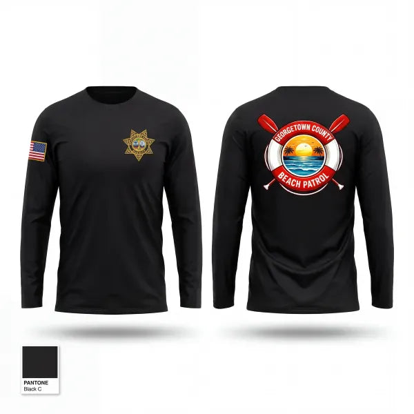Long Sleeve Performance Shirt, Georgetown County Beach Patrol, Police, Teamtime, Team time, sublimation, custom sports apparel, team uniforms, spirit wear, spiritwear, sports uniforms, custom shirts, team store, custom team store, fundraiser sports, apparel fundraiser