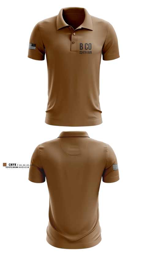 Long Sleeve Performance Polo, B Co 1-224th AVN, National Guard, Teamtime, Team time, sublimation, custom sports apparel, team uniforms, spirit wear, spiritwear, sports uniforms, custom shirts, team store, custom team store, fundraiser sports, apparel fundraiser
