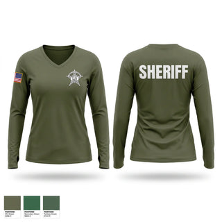 Womens Long Sleeve Vneck Shirt, Franklin County Sheriff's Department, Police, Teamtime, Team time, sublimation, custom sports apparel, team uniforms, spirit wear, spiritwear, sports uniforms, custom shirts, team store, custom team store, fundraiser sports, apparel fundraiser