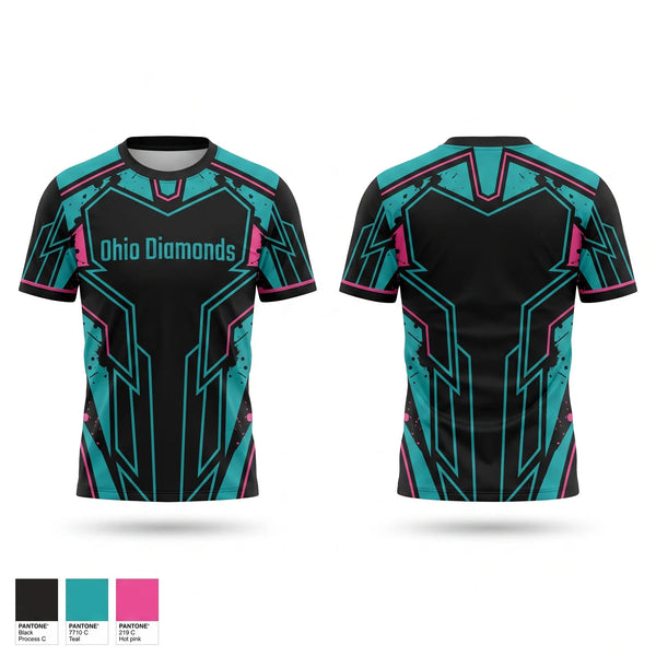 Short Sleeve Performance Shirt, Ohio Diamonds, Softball, Teamtime, Team time, sublimation, custom sports apparel, team uniforms, spirit wear, spiritwear, sports uniforms, custom shirts, team store, custom team store, fundraiser sports, apparel fundraiser