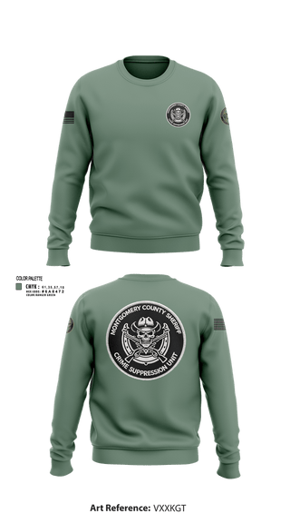 Crew Neck Sweatshirt, Montgomery county sheriff’s office, Police, Teamtime, Team time, sublimation, custom sports apparel, team uniforms, spirit wear, spiritwear, sports uniforms, custom shirts, team store, custom team store, fundraiser sports, apparel fundraiser