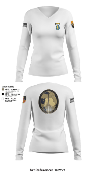 Womens Long Sleeve Vneck Shirt, 5th Special Forces Group, , Teamtime, Team time, sublimation, custom sports apparel, team uniforms, spirit wear, spiritwear, sports uniforms, custom shirts, team store, custom team store, fundraiser sports, apparel fundraiser