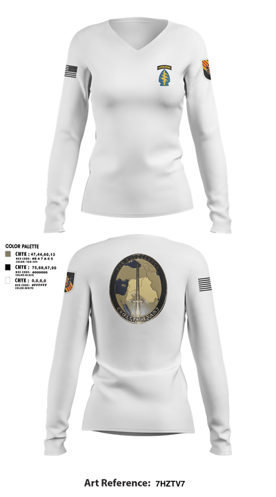 5th Special Forces Group 48922041 Women's Long Sleeve V-neck Shirt - 2