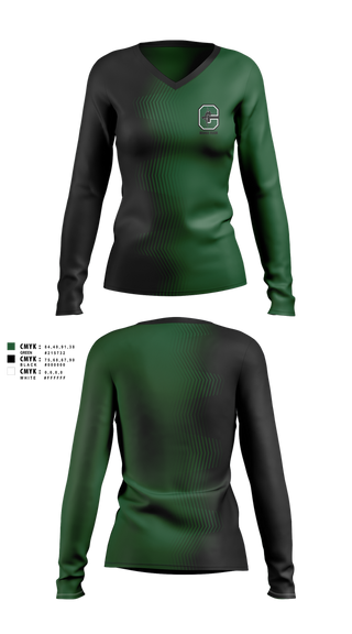 Womens Long Sleeve Vneck Shirt, Coopersville Dance Team, Spirit Store, Teamtime, Team time, sublimation, custom sports apparel, team uniforms, spirit wear, spiritwear, sports uniforms, custom shirts, team store, custom team store, fundraiser sports, apparel fundraiser