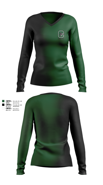 Coopersville Dance Team 93939428 Women's Long Sleeve V-neck Shirt - 2 (1)