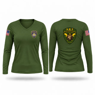 Womens Long Sleeve Vneck Shirt, Kingsland Police Department SRT, Police, Teamtime, Team time, sublimation, custom sports apparel, team uniforms, spirit wear, spiritwear, sports uniforms, custom shirts, team store, custom team store, fundraiser sports, apparel fundraiser