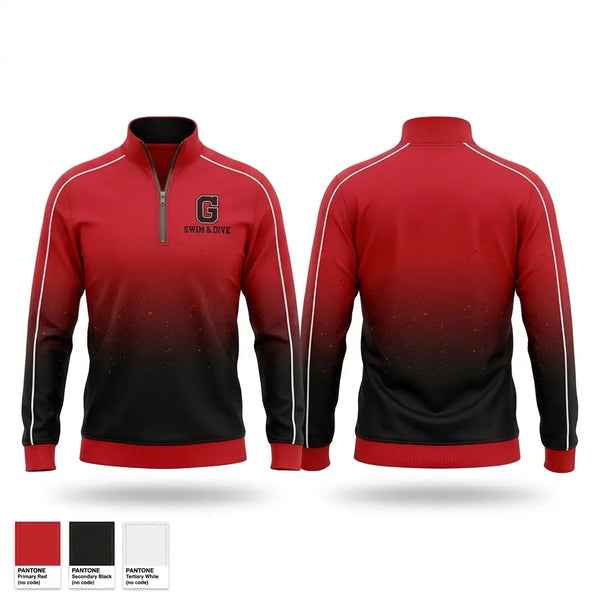 Quarter Zip Jacket, Glenwood High School Swimming, Swimming, Teamtime, Team time, sublimation, custom sports apparel, team uniforms, spirit wear, spiritwear, sports uniforms, custom shirts, team store, custom team store, fundraiser sports, apparel fundraiser