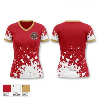 Womens Short Sleeve Vneck Shirt, BU Questrom Drinking Team, , Teamtime, Team time, sublimation, custom sports apparel, team uniforms, spirit wear, spiritwear, sports uniforms, custom shirts, team store, custom team store, fundraiser sports, apparel fundraiser