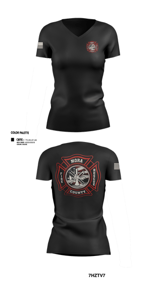 Womens Short Sleeve Vneck Shirt, Mora county fire, Fire Department, Teamtime, Team time, sublimation, custom sports apparel, team uniforms, spirit wear, spiritwear, sports uniforms, custom shirts, team store, custom team store, fundraiser sports, apparel fundraiser