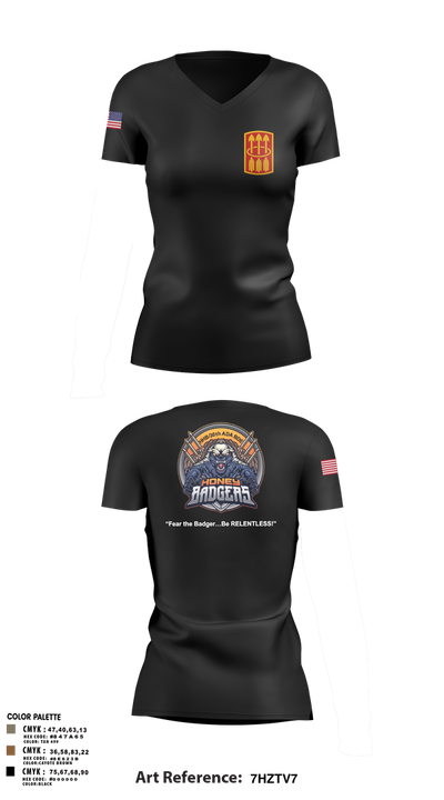 Honey Badgers / 30X 25750949 Women's Short Sleeve V-neck Shirt - 3
