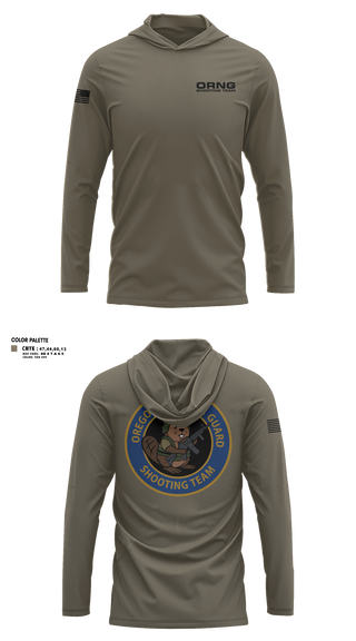 Long Sleeve Performance Shirt with hood, Oregon national guard shooting team, Army, Teamtime, Team time, sublimation, custom sports apparel, team uniforms, spirit wear, spiritwear, sports uniforms, custom shirts, team store, custom team store, fundraiser sports, apparel fundraiser