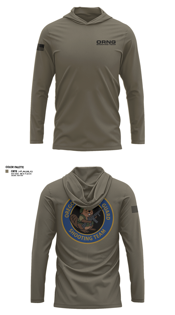 Long Sleeve Performance Shirt with hood, Oregon national guard shooting team, Army, Teamtime, Team time, sublimation, custom sports apparel, team uniforms, spirit wear, spiritwear, sports uniforms, custom shirts, team store, custom team store, fundraiser sports, apparel fundraiser
