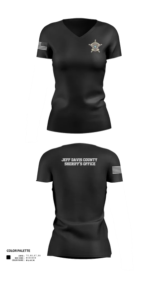 Womens Short Sleeve Vneck Shirt, Jeff Davis County Sheriff’s Office, Police, Teamtime, Team time, sublimation, custom sports apparel, team uniforms, spirit wear, spiritwear, sports uniforms, custom shirts, team store, custom team store, fundraiser sports, apparel fundraiser