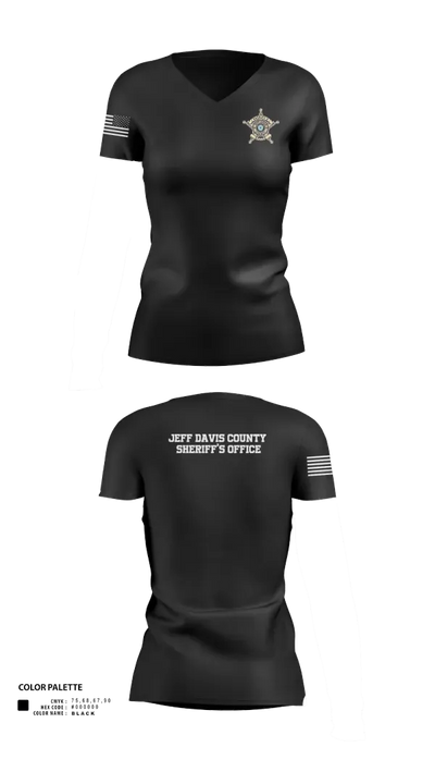 Jeff Davis County Sheriff’s Office 26513372 Women's Short Sleeve V-neck Shirt - 21
