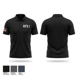 Short Sleeve Performance Polo, RFD 1, Fire Department, Teamtime, Team time, sublimation, custom sports apparel, team uniforms, spirit wear, spiritwear, sports uniforms, custom shirts, team store, custom team store, fundraiser sports, apparel fundraiser