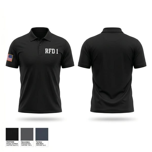 Short Sleeve Performance Polo, RFD 1, Fire Department, Teamtime, Team time, sublimation, custom sports apparel, team uniforms, spirit wear, spiritwear, sports uniforms, custom shirts, team store, custom team store, fundraiser sports, apparel fundraiser