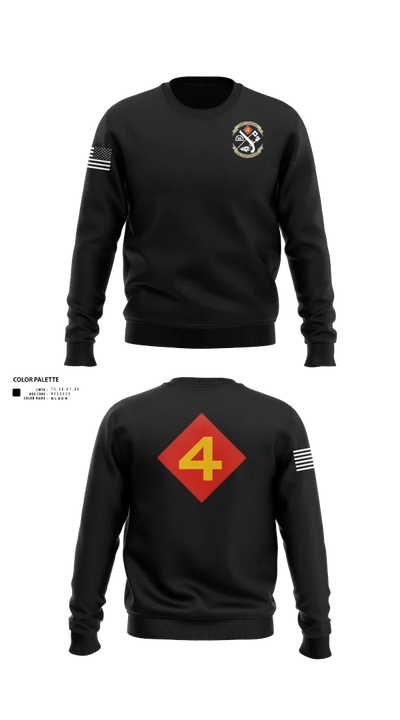 14th Marine regiment 4th Marine corps division 57481844 Crew Neck Sweatshirt - 100