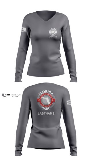 Womens Long Sleeve Vneck Shirt, Florida State Animal Response Coalition, , Teamtime, Team time, sublimation, custom sports apparel, team uniforms, spirit wear, spiritwear, sports uniforms, custom shirts, team store, custom team store, fundraiser sports, apparel fundraiser