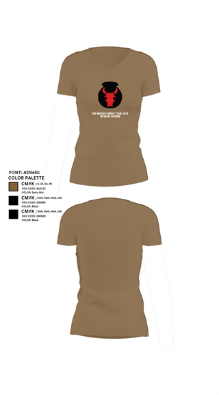 Womens Short Sleeve Vneck Shirt, 2nd Brigade Combat Team, 34th Infantry Division, , Teamtime, Team time, sublimation, custom sports apparel, team uniforms, spirit wear, spiritwear, sports uniforms, custom shirts, team store, custom team store, fundraiser sports, apparel fundraiser
