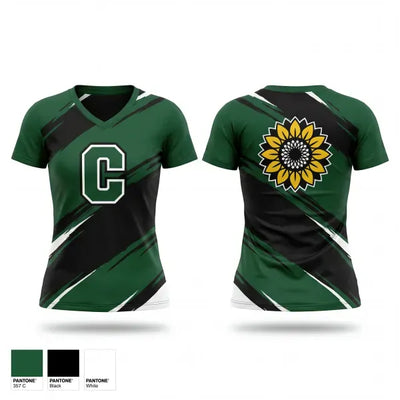 Coopersville Broncos 1775394 Women's Short Sleeve V-neck Shirt - 1