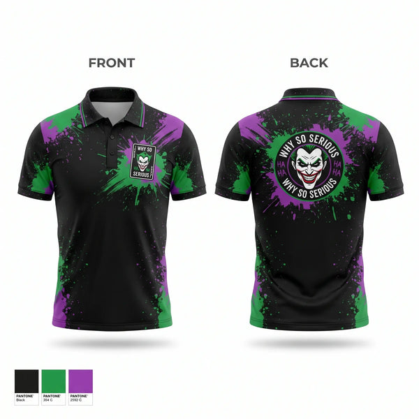Short Sleeve Performance Polo, Why So Serious, Softball, Teamtime, Team time, sublimation, custom sports apparel, team uniforms, spirit wear, spiritwear, sports uniforms, custom shirts, team store, custom team store, fundraiser sports, apparel fundraiser