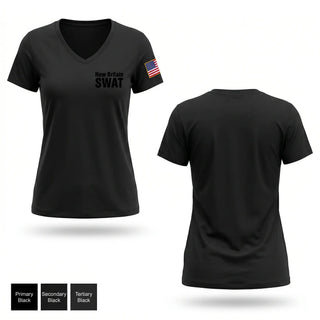 Womens Short Sleeve Vneck Shirt, New Britain SWAT, Police, Teamtime, Team time, sublimation, custom sports apparel, team uniforms, spirit wear, spiritwear, sports uniforms, custom shirts, team store, custom team store, fundraiser sports, apparel fundraiser