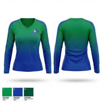 Northeast Knights 56670939 Women's Long Sleeve V-neck Shirt - 1