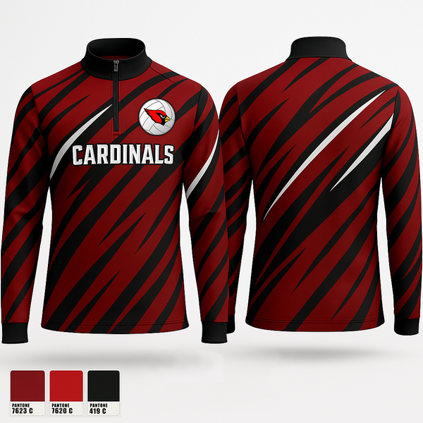 Quarter Zip Jacket, Cardinals, Women's Volleyball, Teamtime, Team time, sublimation, custom sports apparel, team uniforms, spirit wear, spiritwear, sports uniforms, custom shirts, team store, custom team store, fundraiser sports, apparel fundraiser