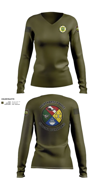 Muscogee Nation Special Operations 96454937 Women's Long Sleeve V-neck Shirt - 21