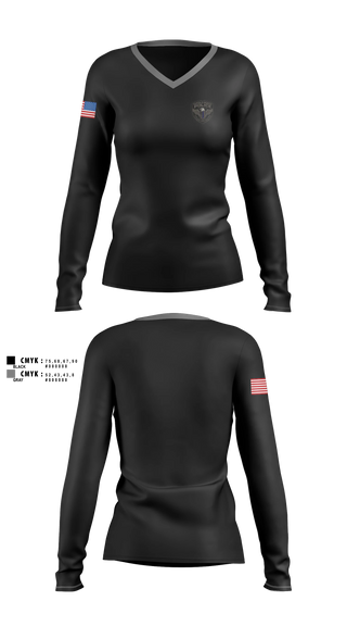 Womens Long Sleeve Vneck Shirt, Garfield Heights Police, Police, Teamtime, Team time, sublimation, custom sports apparel, team uniforms, spirit wear, spiritwear, sports uniforms, custom shirts, team store, custom team store, fundraiser sports, apparel fundraiser