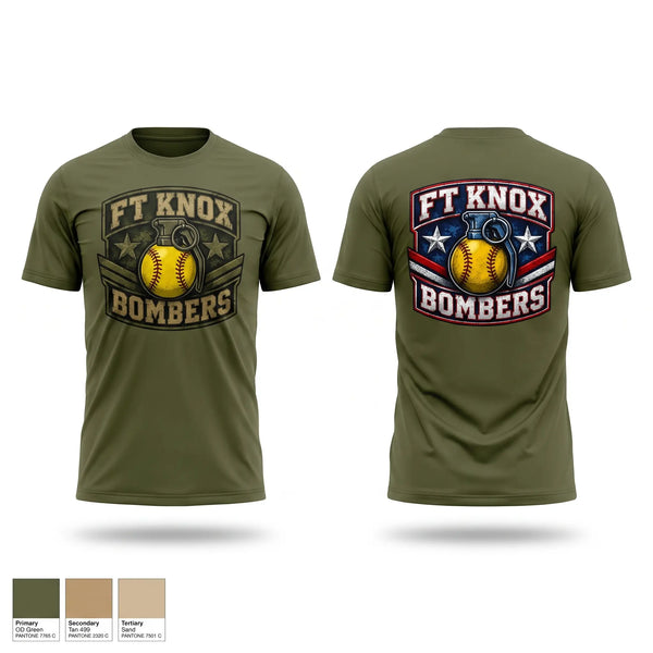 Short Sleeve Performance Shirt, Fort Knox Bombers, Softball, Teamtime, Team time, sublimation, custom sports apparel, team uniforms, spirit wear, spiritwear, sports uniforms, custom shirts, team store, custom team store, fundraiser sports, apparel fundraiser