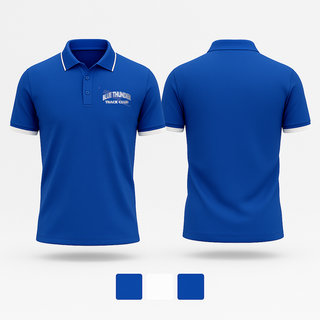 Short Sleeve Performance Polo, Blue Thunder, Track & Field, Teamtime, Team time, sublimation, custom sports apparel, team uniforms, spirit wear, spiritwear, sports uniforms, custom shirts, team store, custom team store, fundraiser sports, apparel fundraiser