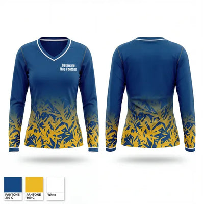 Delaware Flag Football 67220751 Women's Long Sleeve V-neck Shirt - 1