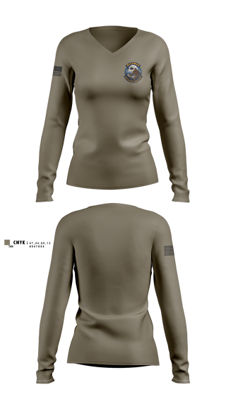 Womens Long Sleeve Vneck Shirt, 3-140th, National Guard, Teamtime, Team time, sublimation, custom sports apparel, team uniforms, spirit wear, spiritwear, sports uniforms, custom shirts, team store, custom team store, fundraiser sports, apparel fundraiser