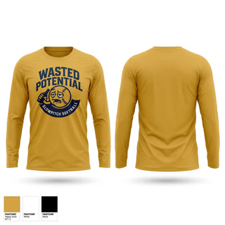 Long Sleeve Performance Shirt, Wasted Potential, Softball, Teamtime, Team time, sublimation, custom sports apparel, team uniforms, spirit wear, spiritwear, sports uniforms, custom shirts, team store, custom team store, fundraiser sports, apparel fundraiser