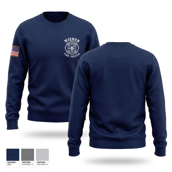 Crew Neck Sweatshirt, Weiner fire department, Fire Department, Teamtime, Team time, sublimation, custom sports apparel, team uniforms, spirit wear, spiritwear, sports uniforms, custom shirts, team store, custom team store, fundraiser sports, apparel fundraiser