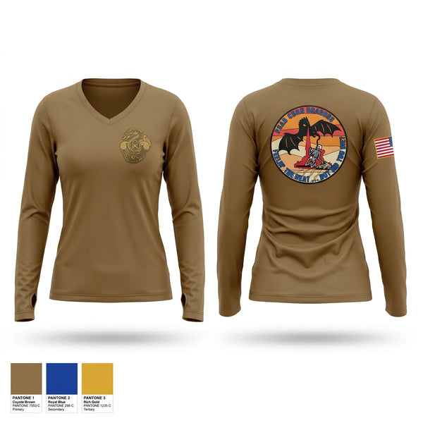 Womens Long Sleeve Vneck Shirt, 378 EM/CBRN, Air Force, Teamtime, Team time, sublimation, custom sports apparel, team uniforms, spirit wear, spiritwear, sports uniforms, custom shirts, team store, custom team store, fundraiser sports, apparel fundraiser