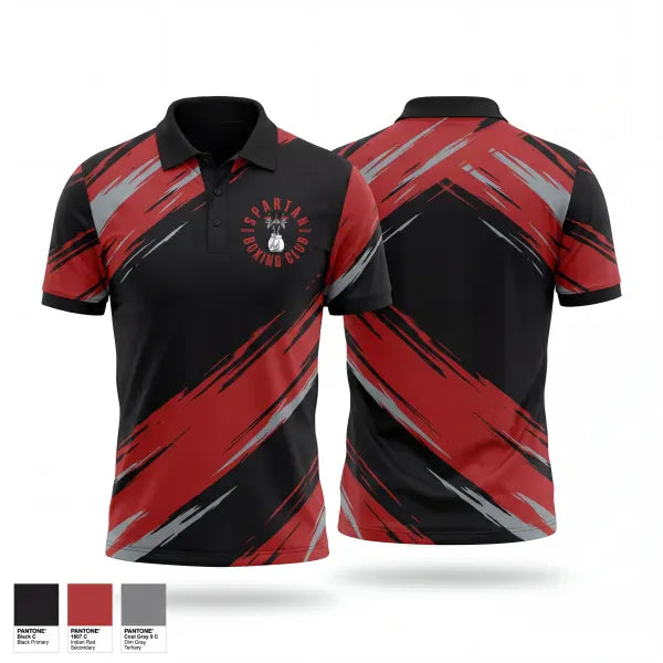 Short Sleeve Performance Polo, Spartan Boxing, Wrestling, Teamtime, Team time, sublimation, custom sports apparel, team uniforms, spirit wear, spiritwear, sports uniforms, custom shirts, team store, custom team store, fundraiser sports, apparel fundraiser