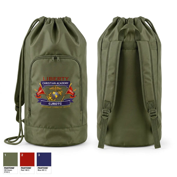Gear Bag, Liberty Christian Academy CJROTC, Marines, Teamtime, Team time, sublimation, custom sports apparel, team uniforms, spirit wear, spiritwear, sports uniforms, custom shirts, team store, custom team store, fundraiser sports, apparel fundraiser