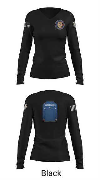 Womens Long Sleeve Vneck Shirt, Cayce Police K9, , Teamtime, Team time, sublimation, custom sports apparel, team uniforms, spirit wear, spiritwear, sports uniforms, custom shirts, team store, custom team store, fundraiser sports, apparel fundraiser