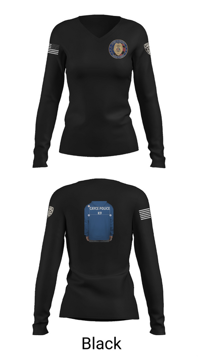 Cayce Police K9 35627395 Women's Long Sleeve V-neck Shirt - 35