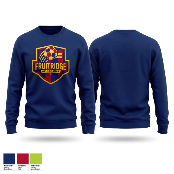 Crew Neck Sweatshirt, Fruitridge azulgranas, Men's Soccer, Teamtime, Team time, sublimation, custom sports apparel, team uniforms, spirit wear, spiritwear, sports uniforms, custom shirts, team store, custom team store, fundraiser sports, apparel fundraiser