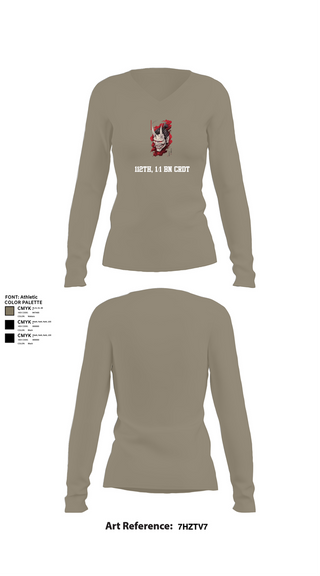 Womens Long Sleeve Vneck Shirt, , Army, Teamtime, Team time, sublimation, custom sports apparel, team uniforms, spirit wear, spiritwear, sports uniforms, custom shirts, team store, custom team store, fundraiser sports, apparel fundraiser